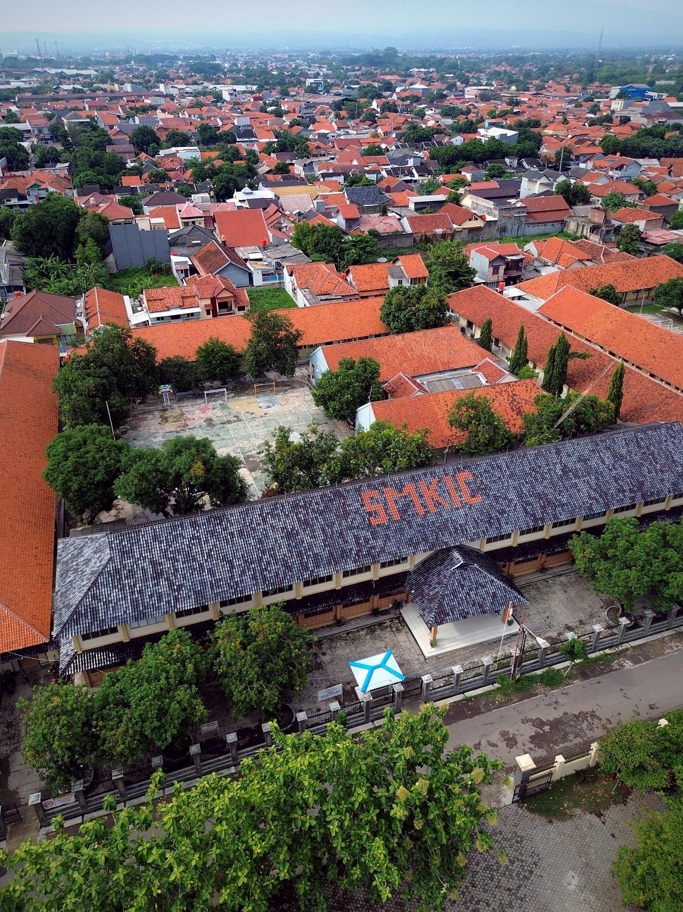 Foto udara gedung SMK Islamic Centre Cirebon